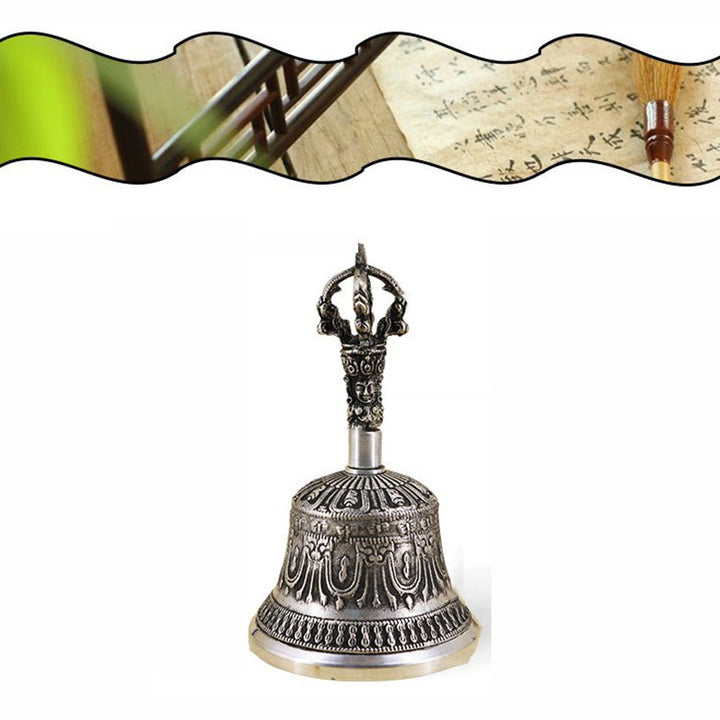 BWOOOH Tibetan Meditation Bell and Vajra Dorje Copper Decoration Set | spiritual healing bracelet