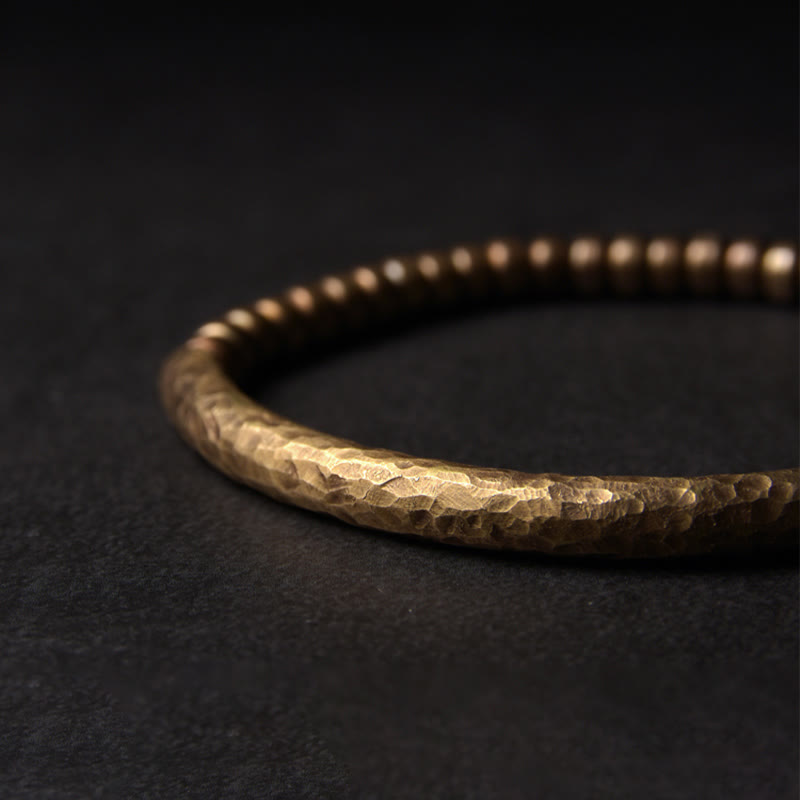 BWOOOH Simple Design Copper Brass Bead Luck Wealth Bracelet