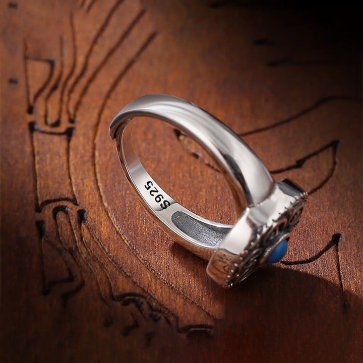 BWOOOH Tibetan Om Mani Padme Hum Peace Rotatable Ring