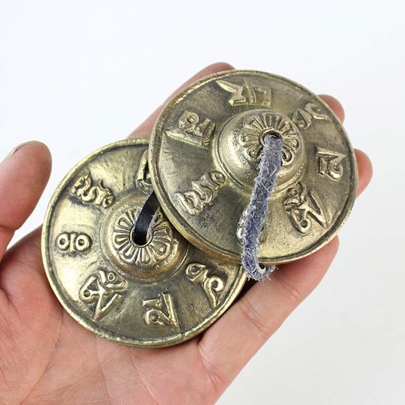 BWOOOH Tibetan Tingsha Bell Six True Words Dragon Copper Balance Decoration With Bag | spiritual healing bracelet