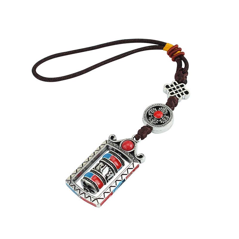 BWOOOH Six True Words Prayer Wheel Rotation Knot Blessing Keychain Decoration | spiritual healing bracelet