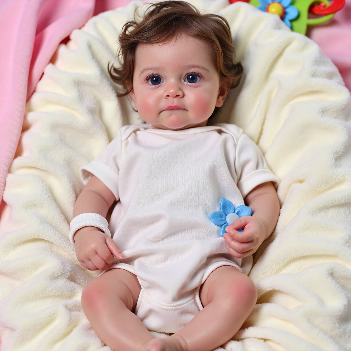 12 & 16 Inches Reborn Full Silicone Body Realistic Baby Doll , Toddler Flexible Baby Doll Boy or Girl Nancy with Clear Blue Eyes