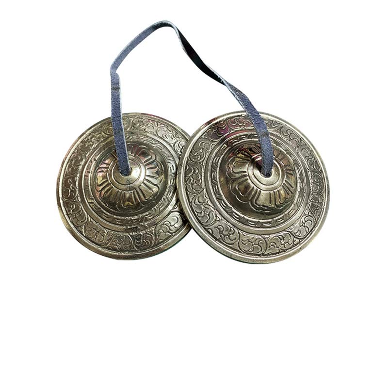 BWOOOH Tibetan Tingsha Bell Auspicious Cloud Six True Words Copper Wealth Decoration | Copper Tibetan bell