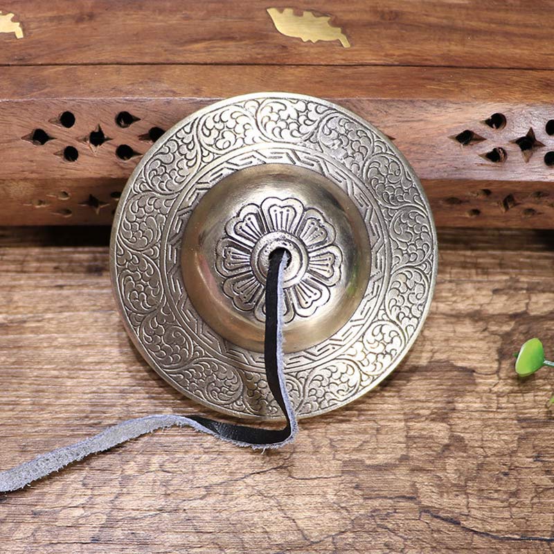 BWOOOH Tibetan Tingsha Bell Auspicious Cloud Six True Words Copper Wealth Decoration | Copper Tibetan bell