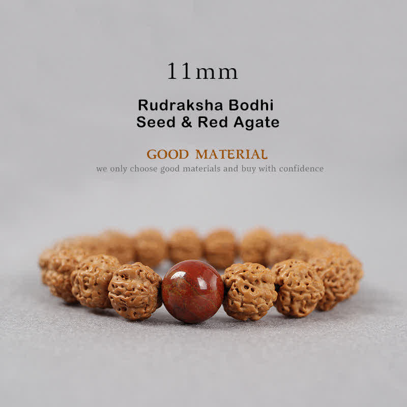 BWOOOH Tibet Rudraksha Bodhi Seed Dzi Bead Amber Turquoise Wealth Bracelet