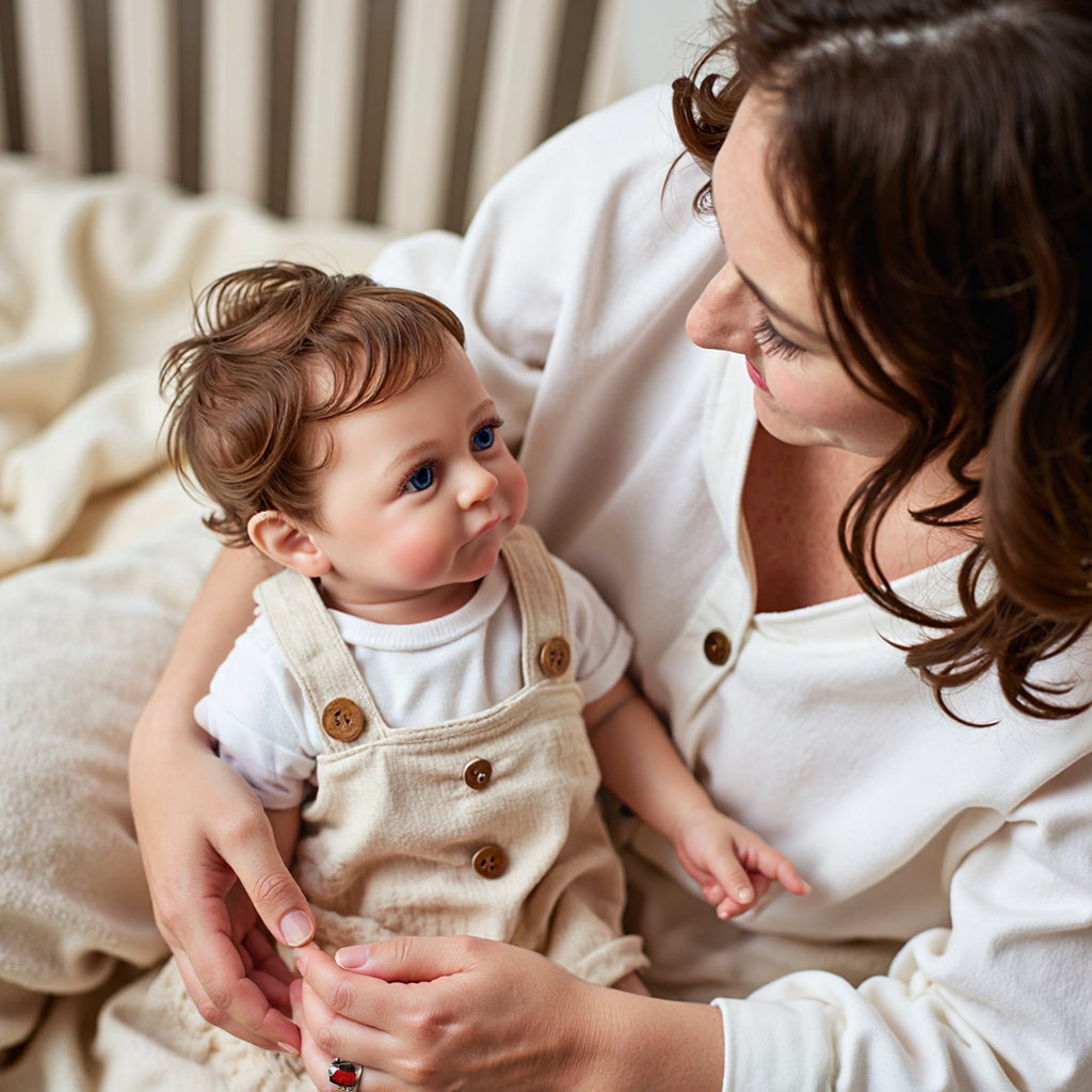 12" & 16"  Lifelike Awake Full Silicone Realistic Baby Doll With Bright Blue Eyes, Cute Toddler Reborn Baby Doll Boy or Girl Jenny