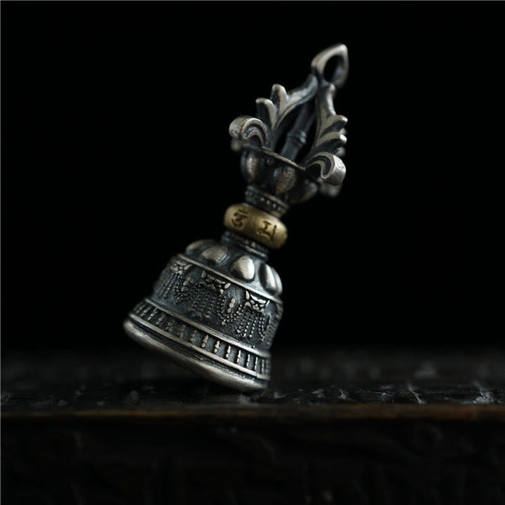 BWOOOH Tibet 925 Sterling Silver Om Mani Padme Hum Dorje Bell Vajra Engraved Enlightenm | Sterling Silver