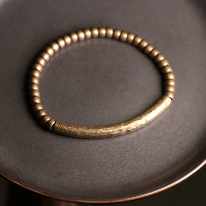 BWOOOH Simple Design Copper Brass Bead Luck Wealth Bracelet