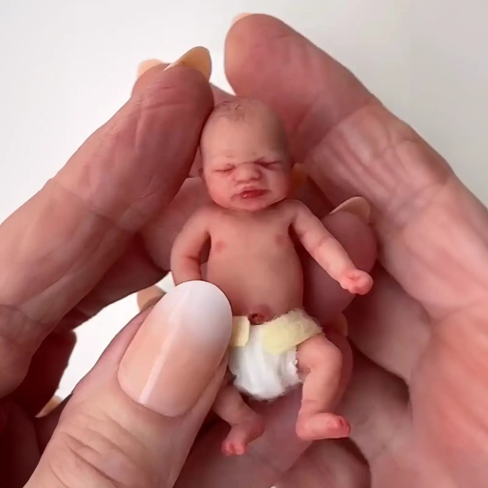 3 Inches Mini Flexible Solid Platinum Liquid Full Silicone Reborn Doll Baby Girl