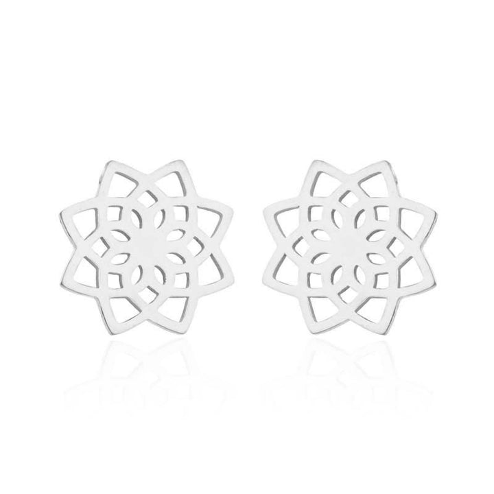 BWOOOH Tibetan Lotus Pattern New Beginning Stud Earrings
