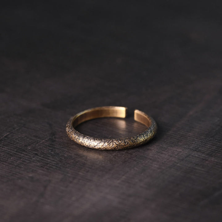 BWOOOH Tibetan Vintage Texture Design Copper Luck Couple Ring