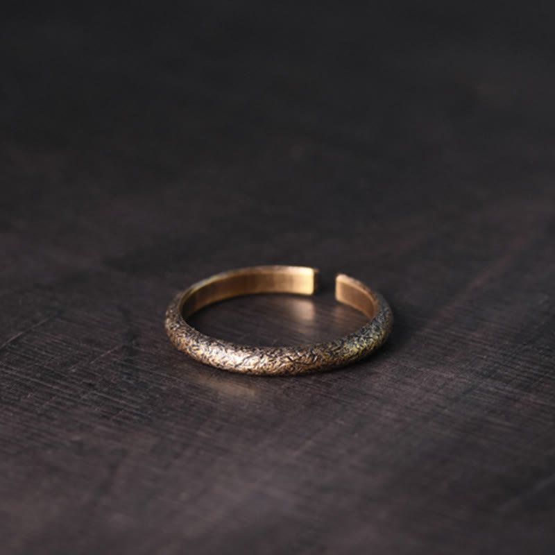 BWOOOH Tibetan Vintage Texture Design Copper Luck Couple Ring