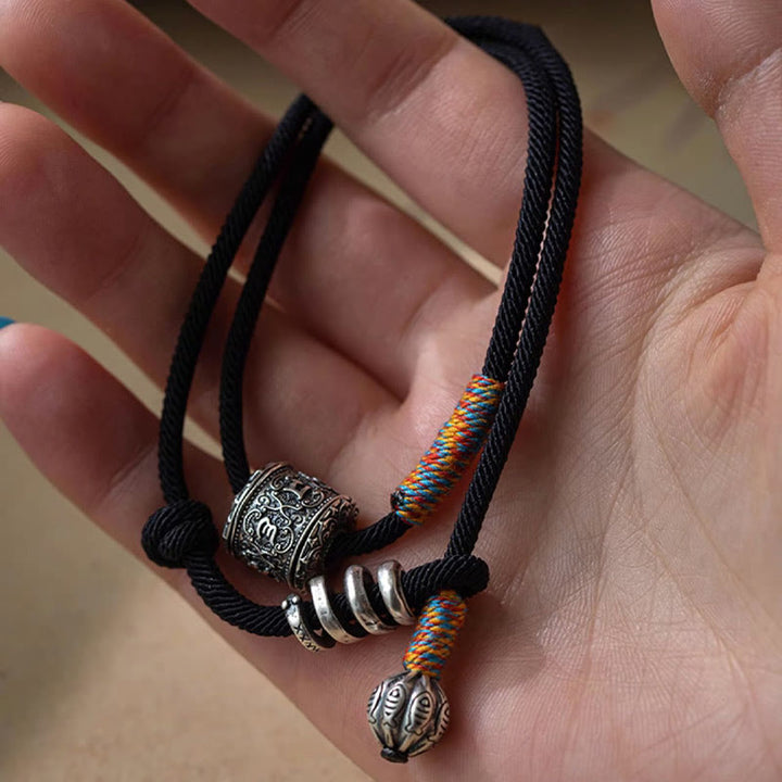 BWOOOH Tibetan Om Mani Padme Hum Carved Amulet Double Wrap Bracelet
