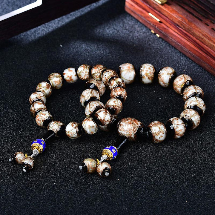 BWOOOH Tibetan Dragon Vein Agate Healing Bracelet  -  Dragon Tibetan bracelet for spiritual healing and mindful living