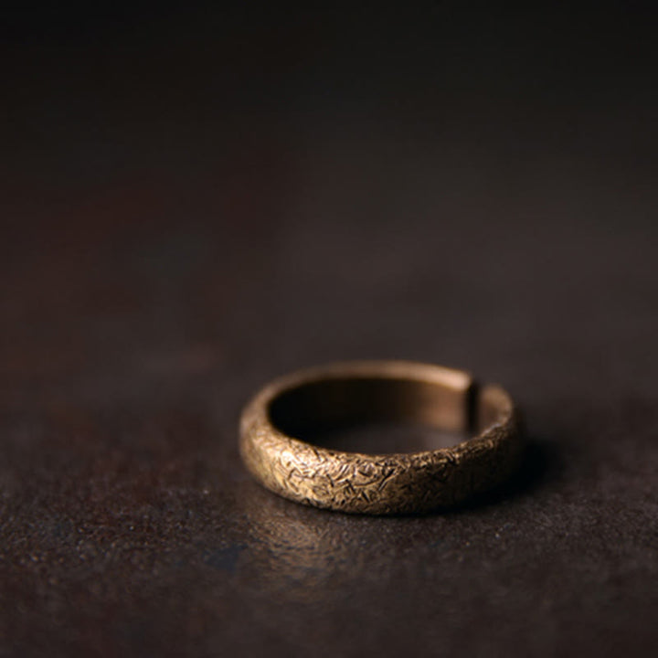 BWOOOH Tibetan Vintage Texture Design Copper Luck Couple Ring