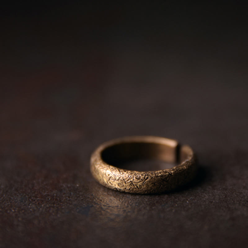 BWOOOH Tibetan Vintage Texture Design Copper Luck Couple Ring