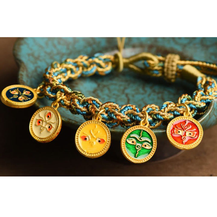 BWOOOH Tibetan Five God Of Wealth Luck Handcrafted Braid String Bracelet