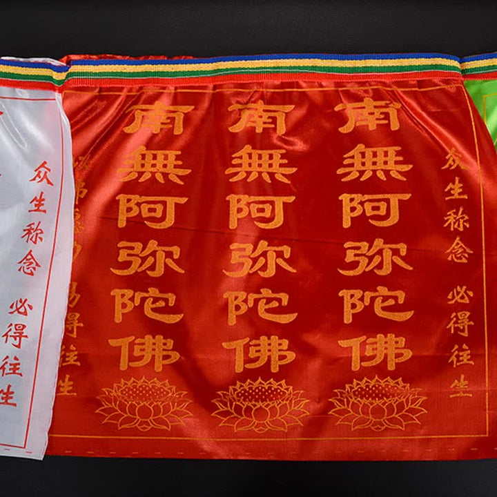 Buddha Stones Tibetan 7 Colors Windhorse Letter Auspicious Lotus Outdoor 21 Pcs Prayer Flag