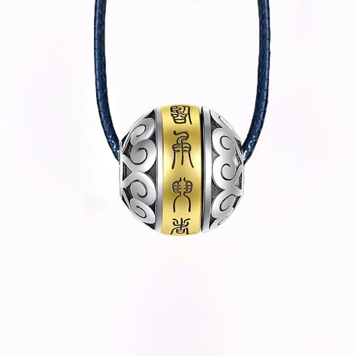 BWOOOH Taoist Nine Character Mantra Amulet Balance Rotatable Necklace Pendant