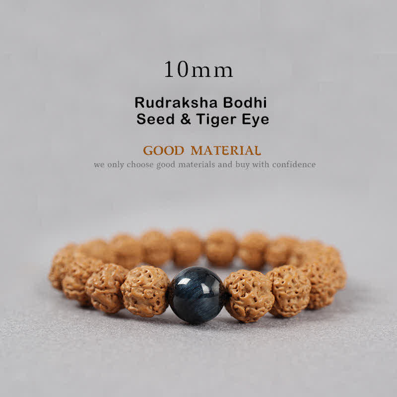 BWOOOH Tibet Rudraksha Bodhi Seed Dzi Bead Amber Turquoise Wealth Bracelet
