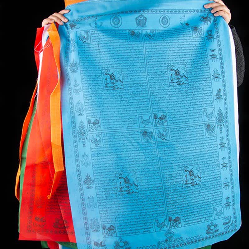 Buddha Stones Tibetan 5 Colors Windhorse Happiness Auspicious Outdoor Prayer Flag