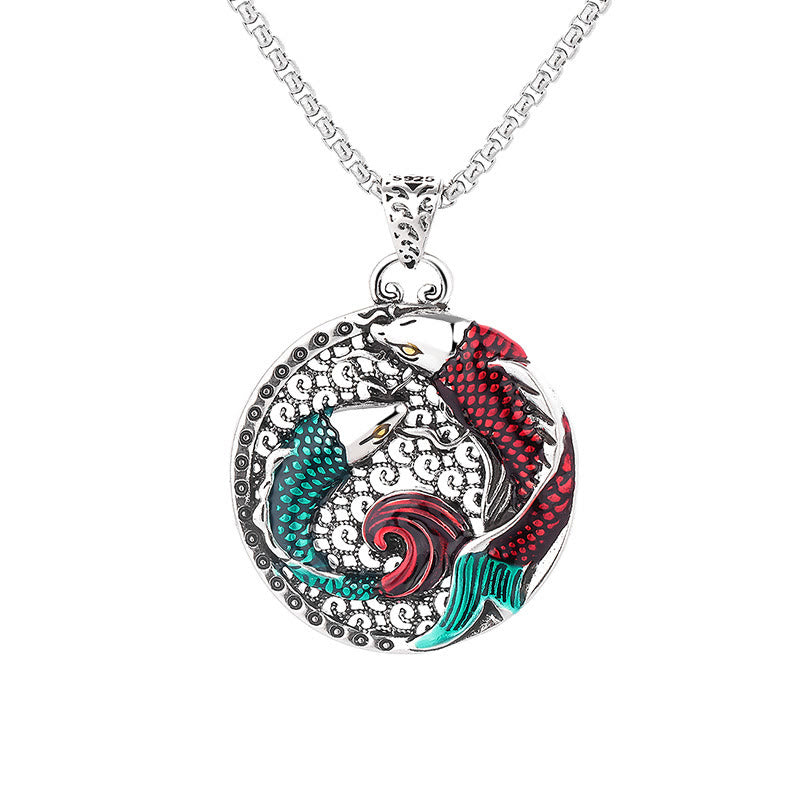 BWOOOH Tibetan Copper Koi Fish Healing Necklace