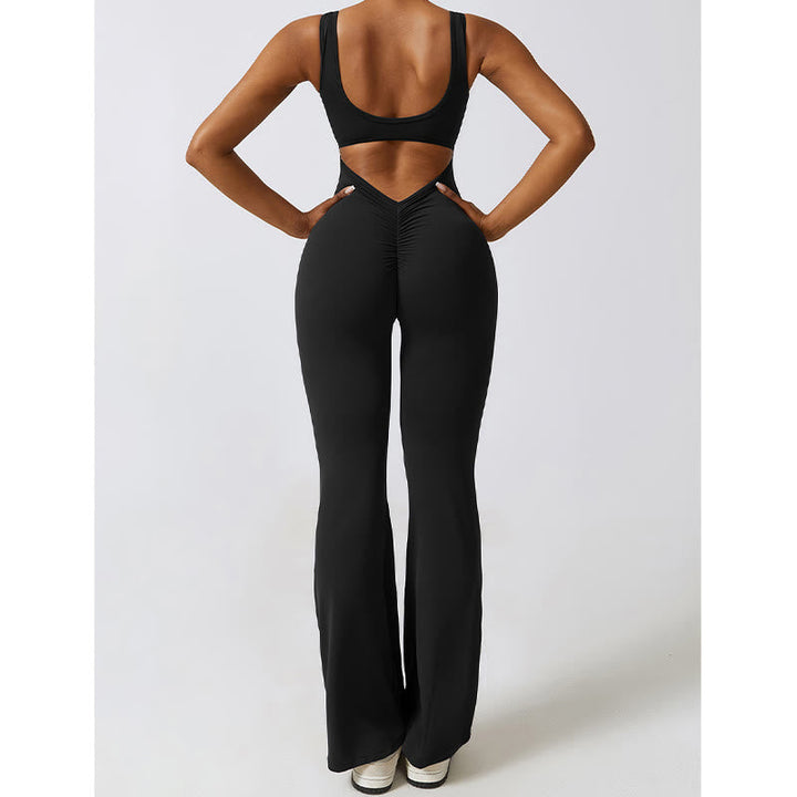 BWOOOH printed yoga pants - Women Workout Sleeveless Jumpsuit Flare 