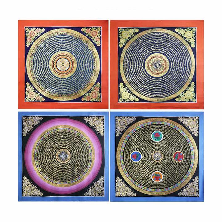 BWOOOH Tibetan Handmade Thangka Painting Spiritual Blessing Blind Box Random Color Pattern | natural stone Tibetan bracelet