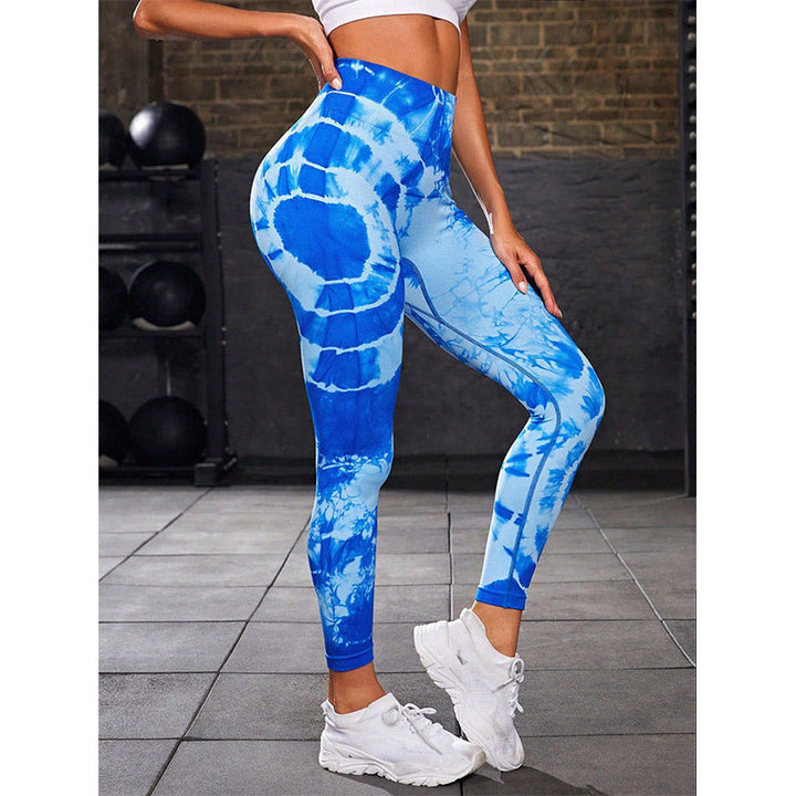 BWOOOH lotus print yoga leggings - Tie Dye Print Pants Sports Fitness Yoga 