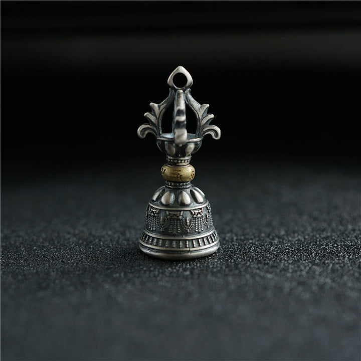 BWOOOH Tibet 925 Sterling Silver Om Mani Padme Hum Dorje Bell Vajra Engraved Enlightenm | Sterling Silver