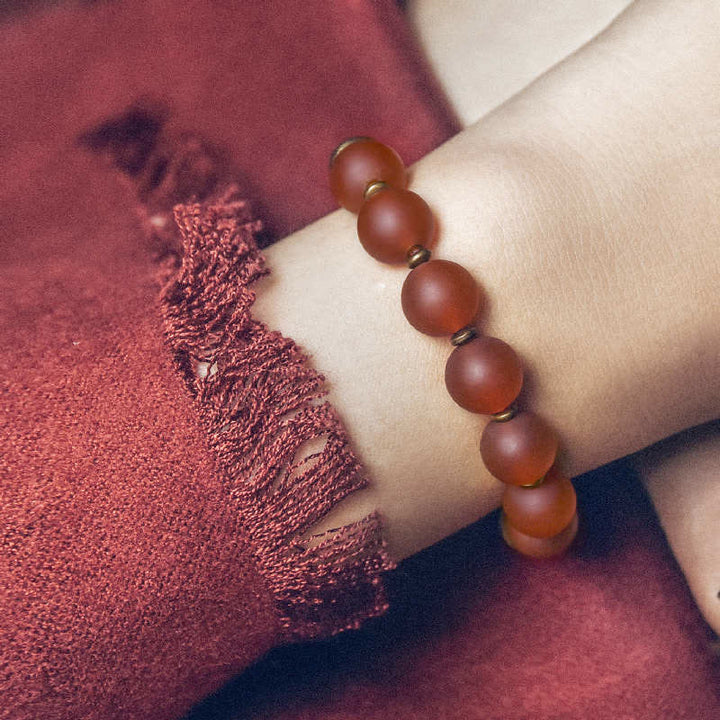 BWOOOH Tibetan Red Agate Green Agate Copper Confidence Fortune Bracelet