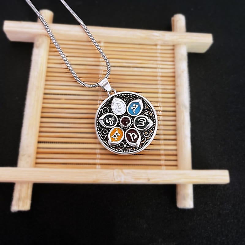 BWOOOH Tibetan Om Mani Padme Hum Purity Necklace Pendant