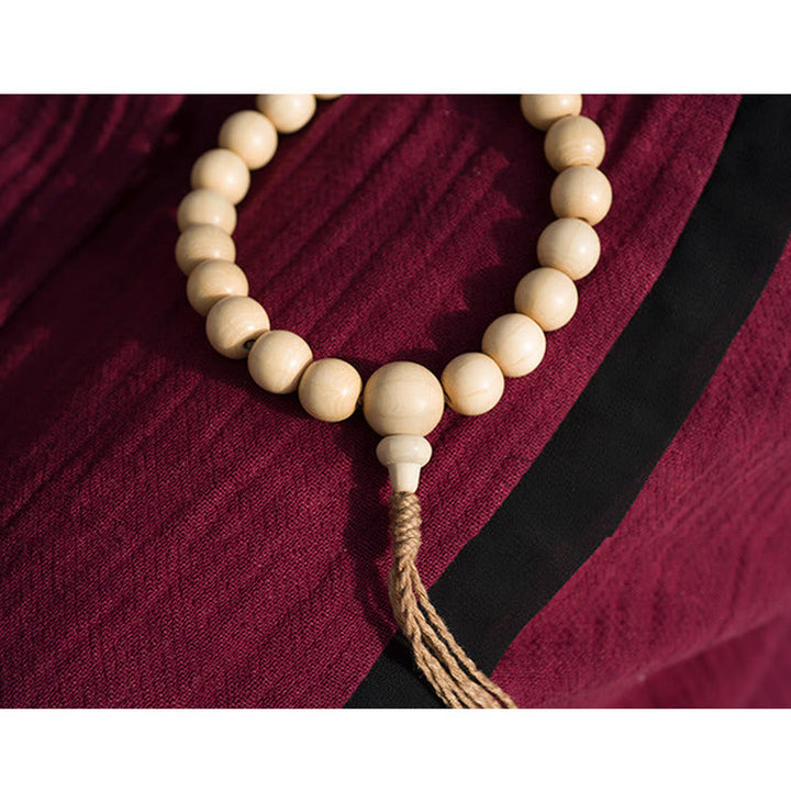 BWOOOH Natural Abelia Biflora Wood Blessing Wrist Mala
