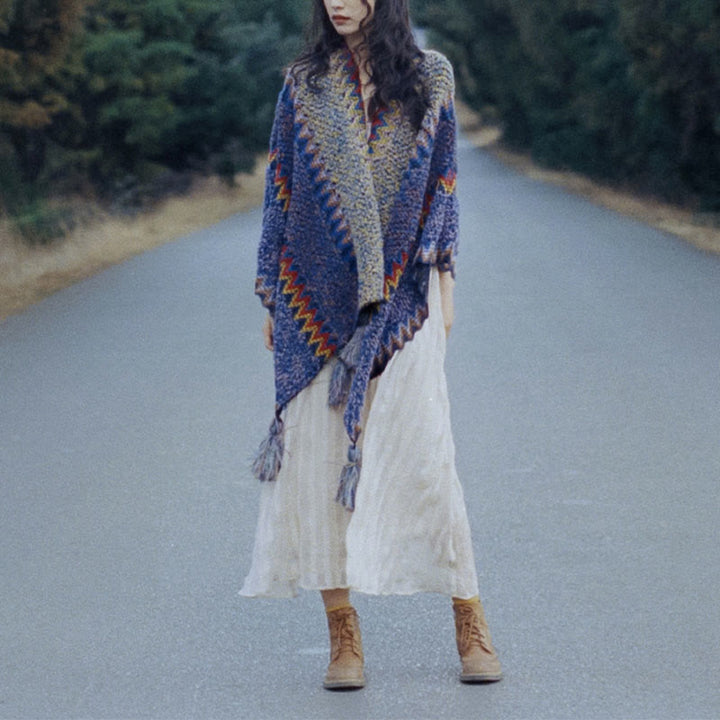 BWOOOH Tibetan Shawl Soft Warm Knitting Cloak Winter Tibe