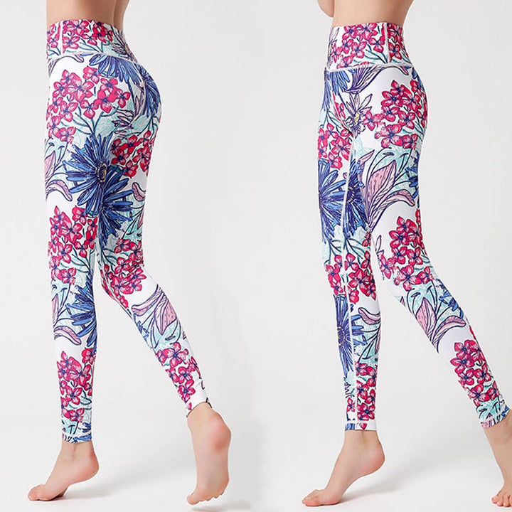 BWOOOH printed yoga leggings - Colorful Flower Petal Leaves Print Sport