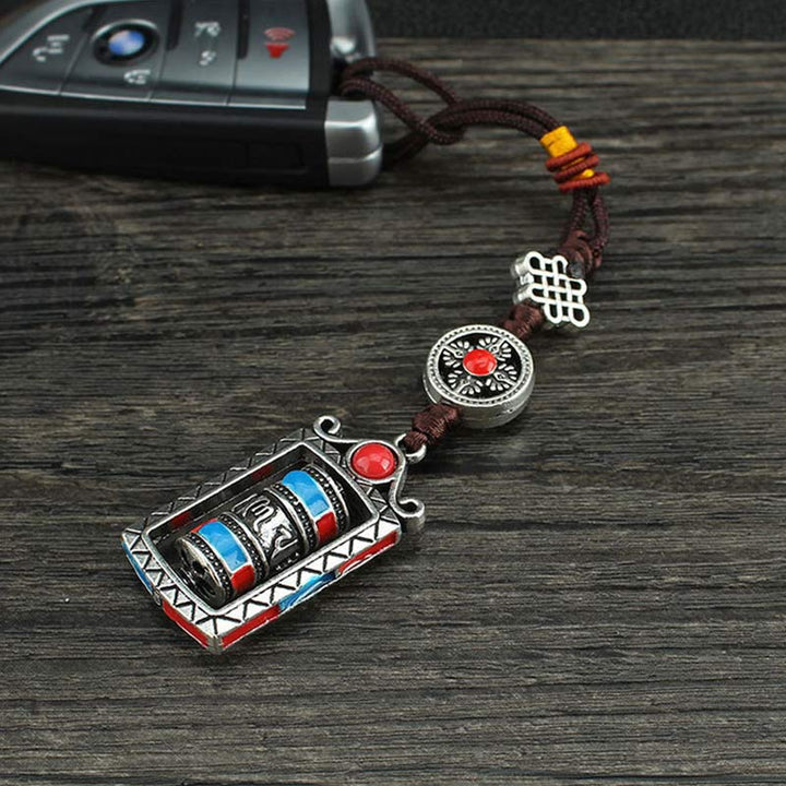 BWOOOH Six True Words Prayer Wheel Rotation Knot Blessing Keychain Decoration | spiritual healing bracelet