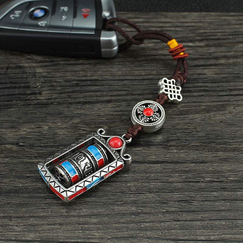 BWOOOH Six True Words Prayer Wheel Rotation Knot Blessing Keychain Decoration | spiritual healing bracelet