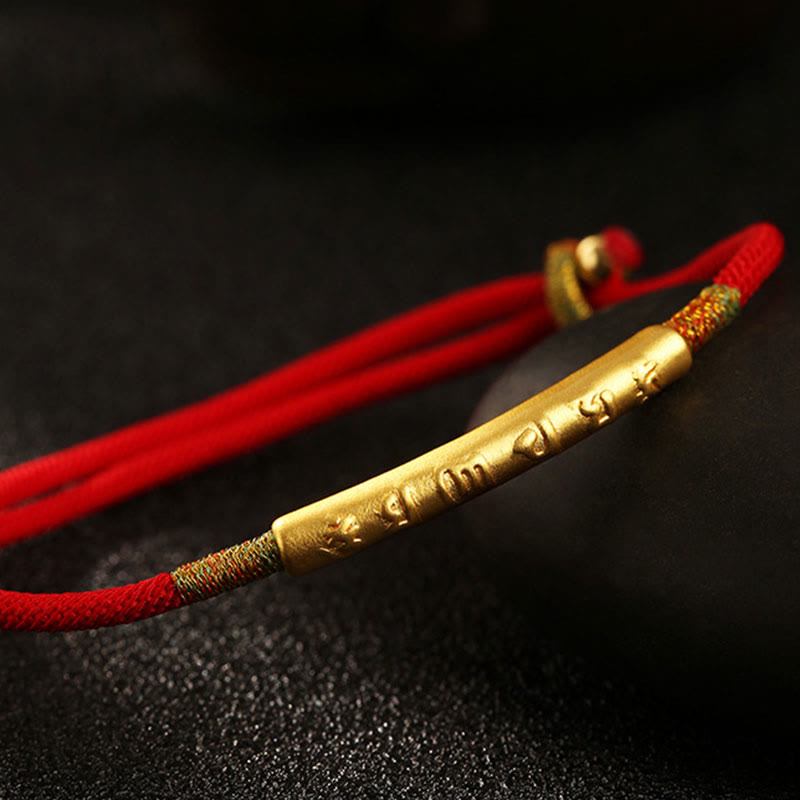 BWOOOH Tibetan Buddhist Handmade Mani Mantra Lucky Red String Bracelet