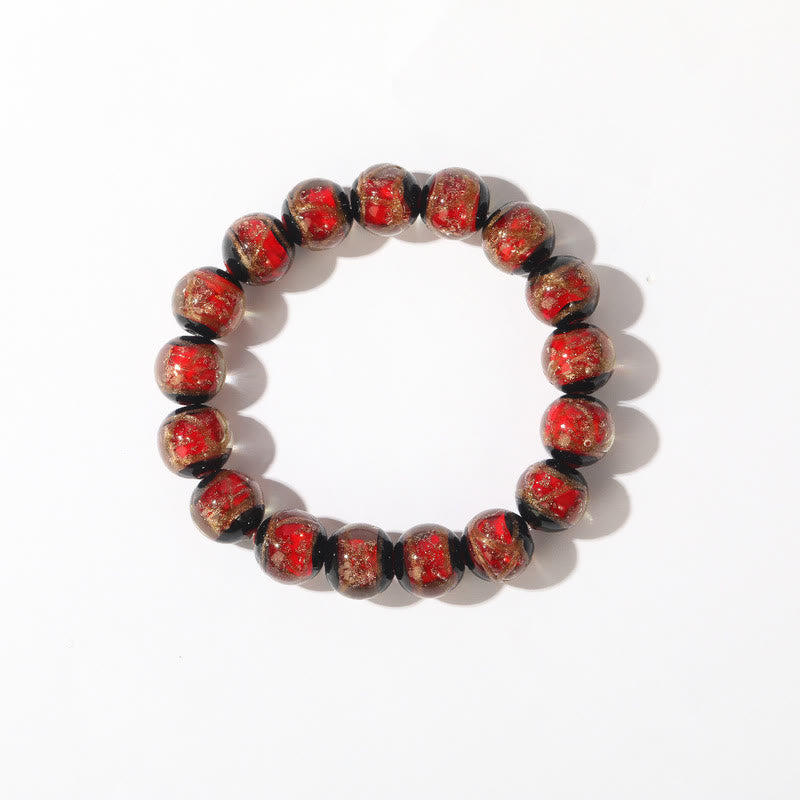 BWOOOH Tibetan Classic Liuli Glass Bead Luck Wealth Bracelet