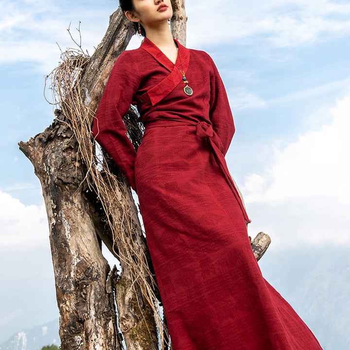 BWOOOH Tibetan Dress Clothing Lhasa Long Wrap Dress Maxi 