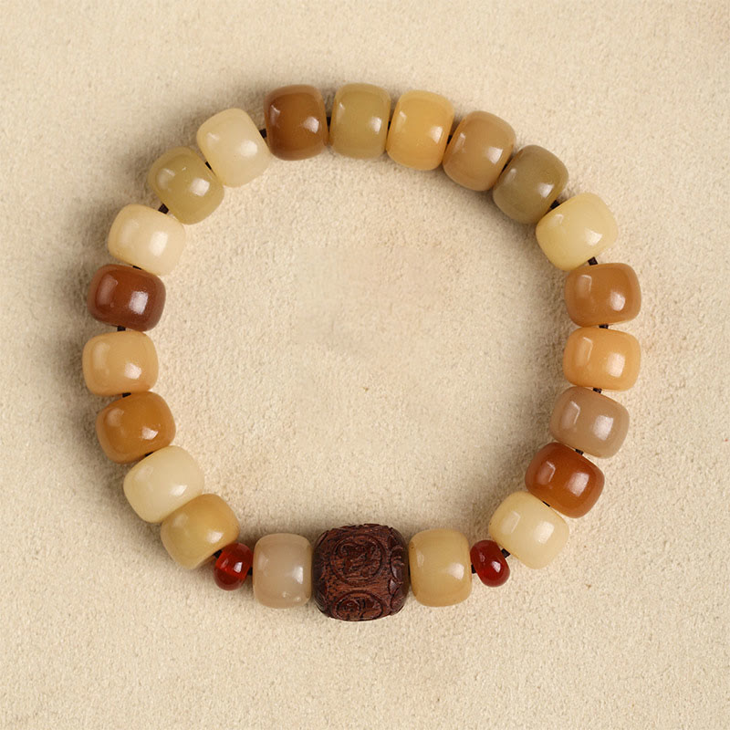 BWOOOH Natural Bodhi Seed The Lord of the Corpse Forest Om Mani Padme Hum Wisdom Bracelet