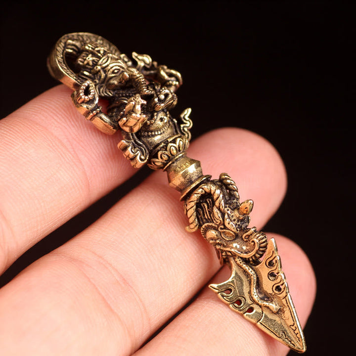 BWOOOH Tibetan Ganesh Ganpati Elephant God of Wealth Dorje Vajra Spiritual Power Necklace Pendant