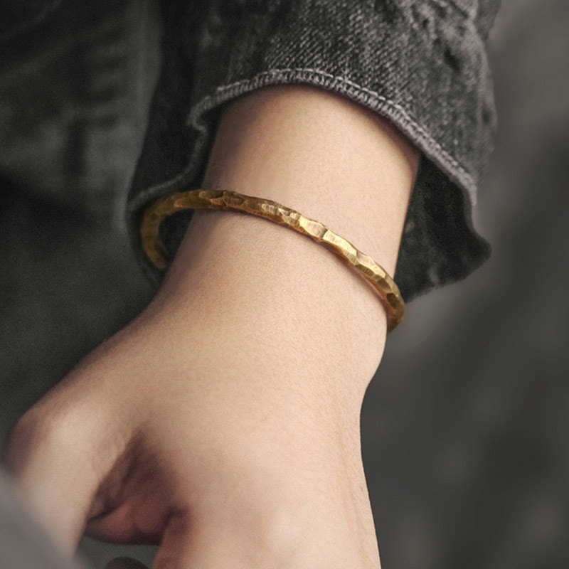 BWOOOH Tibetan Bump Texture Copper Luck Cuff Bracelet Bangle  -  Copper Tibetan bracelet for spiritual healing and mindful l...