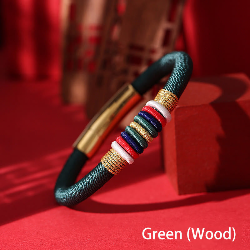 BWOOOH Tibetan Handmade Colorful King Kong Knot Five Elements Luck Braid String Bracele | spiritual healing bracelet
