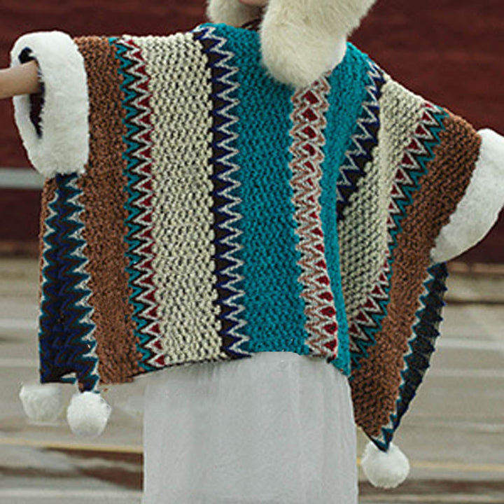 BWOOOH Tibetan Multicolored Striped Shawl Winter Cozy Tra