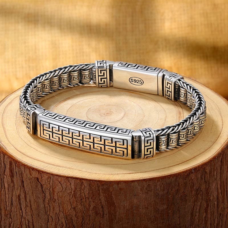 BWOOOH Vintage Lines Pattern Balance Rotatable Bracelet