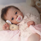 [New] 18" Cloth Body Reborn Baby Newborn Girl Doll Named Sinsda with Brown Hair with Heartbeat💖 & Sound🔊