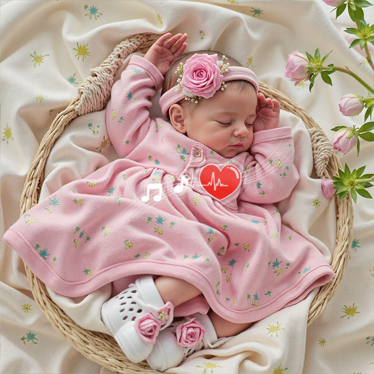 [Heartbeat & Sound] 20" Lifelike Poseable Newborn Dolls Kids Play Gift Reborn Baby Doll Girl Sinou