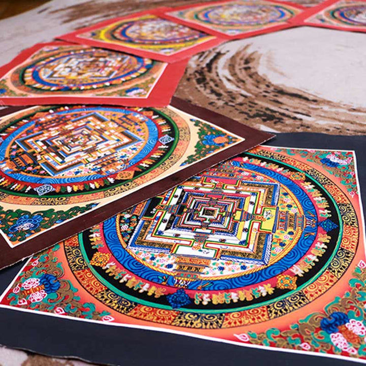 BWOOOH Tibetan thangka Buddhist painting - Tibetan Handmade Thangka Mandala Pa