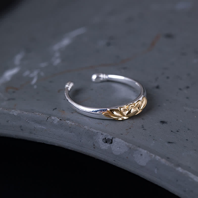 BWOOOH 925 Sterling Silver Lotus Flower New Beginning Ring